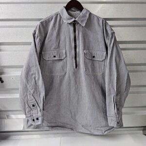 Key Est 1908 Striped‎ Work Shirt Pullover Long Sleeve 2XL